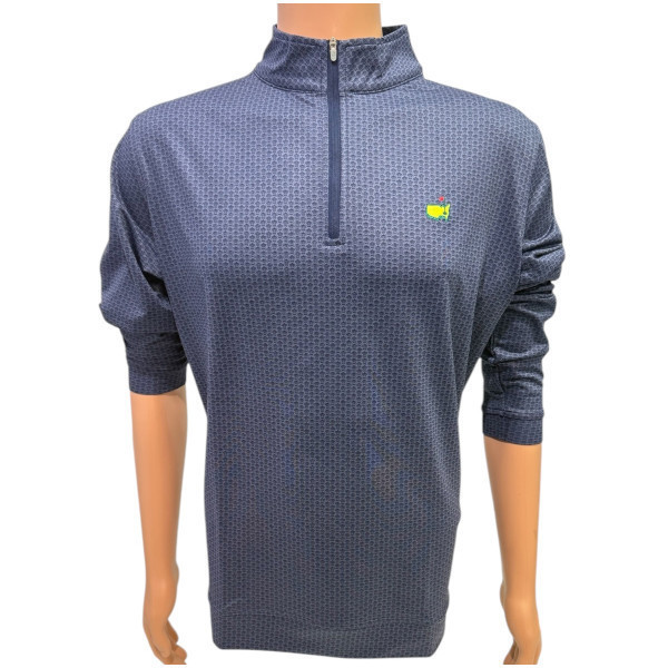 Masters Peter Millar Performance Tech Navy 1/4 Zip with Clubhouse Icons 