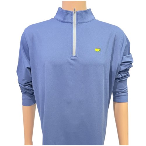 Masters Peter Millar Sailor Blue Performance Tech 1/4 Zip Pullover with Grey Zipper 