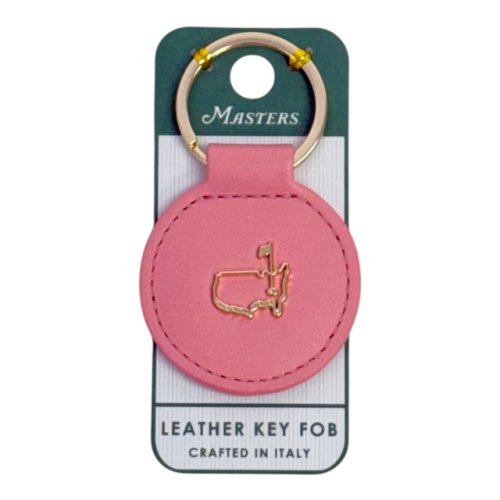 Masters Pink Italian Leather Round Key Fob 