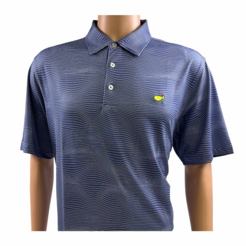 Masters Purple Performance Tech Polo with White Curved Stripes 