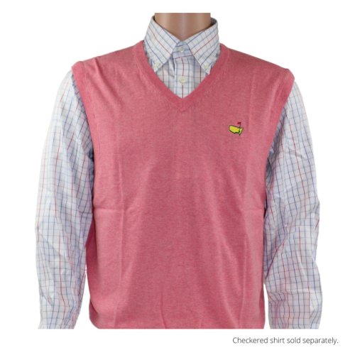 Masters Salmon Pink Cashmere V-Neck Sweater Vest 