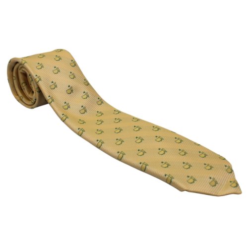 Masters Silk Gold Tie with Gold Logos 