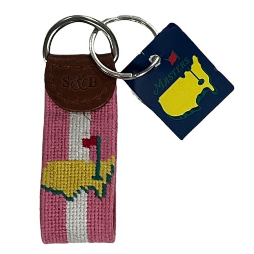 Masters Smathers and Branson Pink and White Stripe Key Fob 