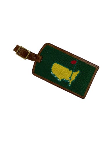 Masters Smathers & Branson Green Needlepoint Luggage Tag 