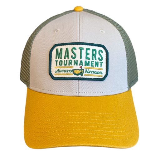 Masters Stone, Mustard and Olive Embroidered Patch Mesh Trucker Hat