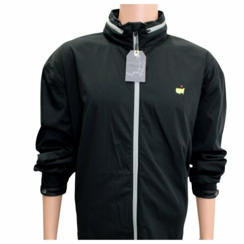 Masters Tech Black Full Zip Wind Jacket with Stowable Hood 
