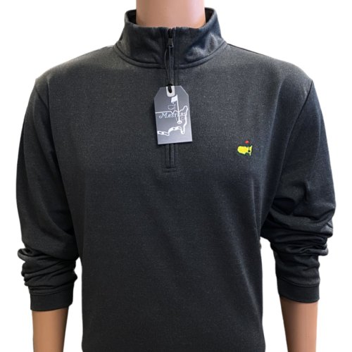 Masters Tech Black Heather Charcoal Pima Cotton Blend 1/4 Zip Pullover 