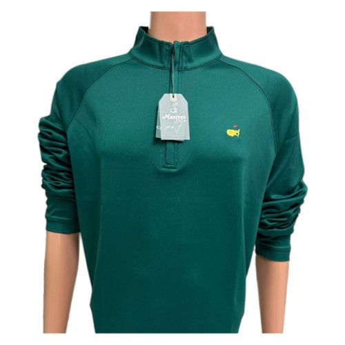 Masters Tech Green Hidden Zipper 1/4 Zip Pullover 