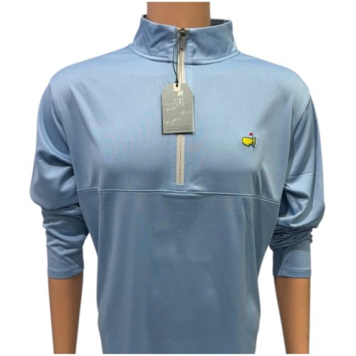 Masters Tech Light Blue Textured 1/4 Zip Pullover 