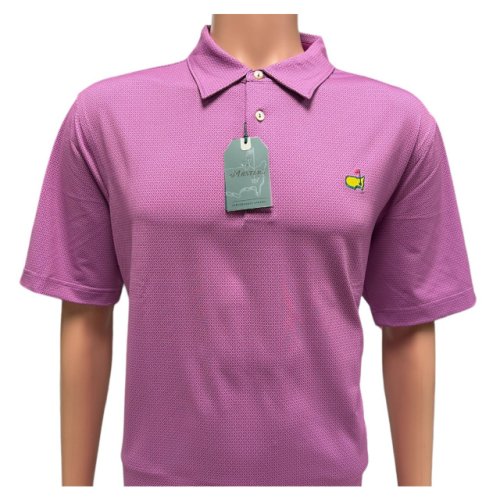 Masters Tech Magenta Decorative Cross Pattern Performance Golf Shirt Polo