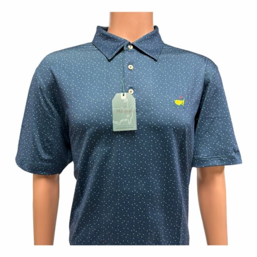 Masters Tech Navy Patterned Performance Polo