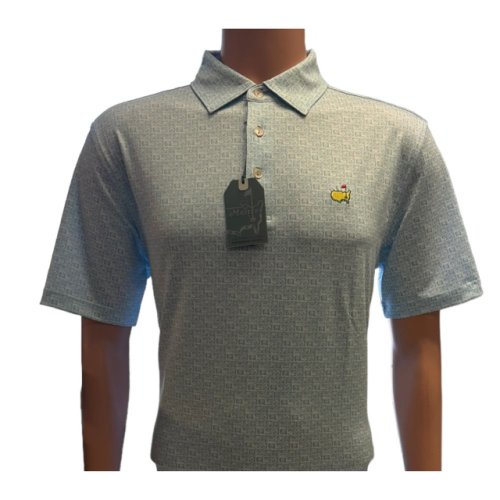 Masters Tech Powder Blue Concessions Boxes Performance Golf Shirt Polo