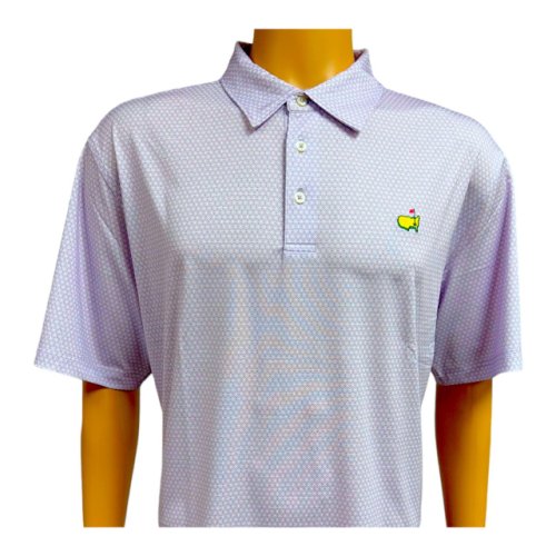 Masters Tech Purple with White Geometric Design Performance Polo 