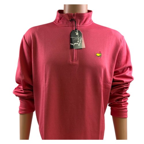Masters Tech Red Bud Heather Pima Cotton Blend Knit Performance 1/4 Zip Pullover 