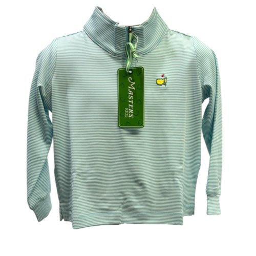 Masters Toddler Carolina Blue and White Micro Stripe Performance Tech 1/4 Zip Pullover 