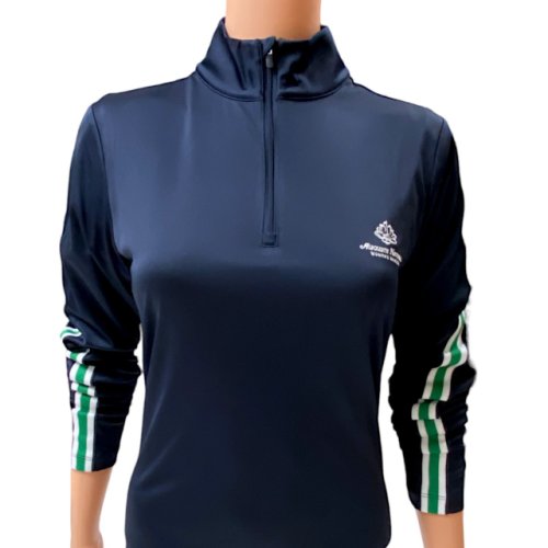 Masters Tory Sport ANWA Performance Tech 1/4 Zip Pullover with Green and White Sleeve Stripes 