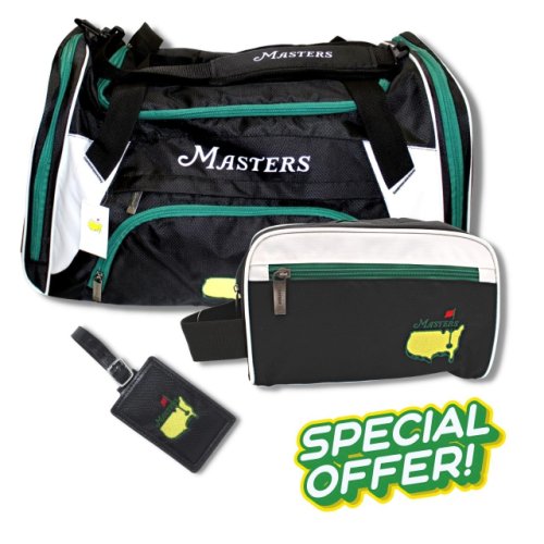 Masters Travel Gift Bundle with Duffle Bag, Dopp Kit and Luggage Tag 