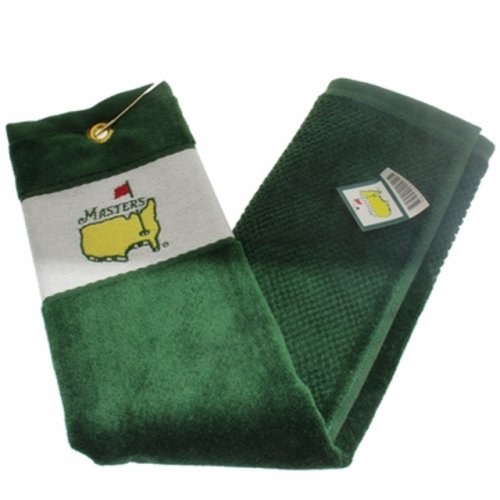 Masters Tri Fold Golf Towel - Green/White 