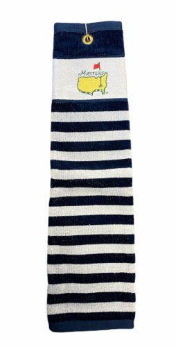 Masters Tri Fold Golf Towel - Navy/White Stripe 