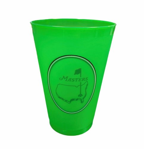 Masters Undated Oval Logo Green Plastic Cup - Flag Logo 