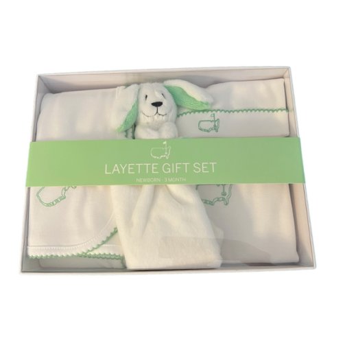 Masters White 4-Piece Layette Gift Set with Light Green Trim (Newborn to 3 Month) 