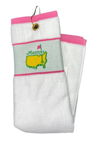 Masters White and Pink Tri-Fold Towel 