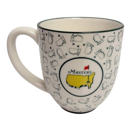 Masters White Coffee Mug with Green Maps 