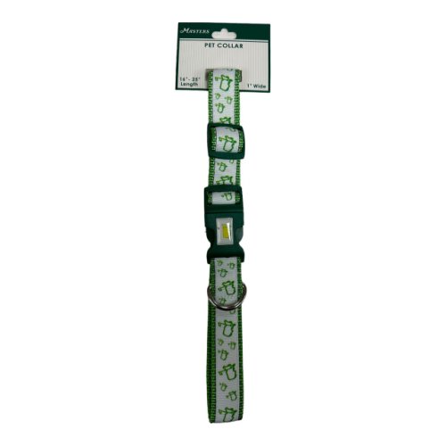Masters White Logo Dog Collar - Green Trim (pre-order)