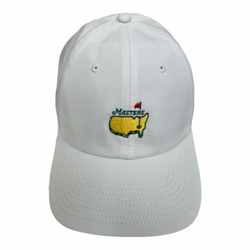 Masters White Performance Tech Hat with Rubber Masters Wordmark Green Applique 