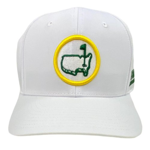 Masters White Performance Tech Hat with Yellow Circle Logo 