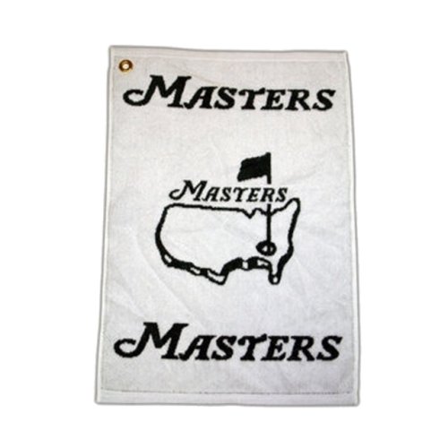 Masters Woven Golf Towel - White & Green 
