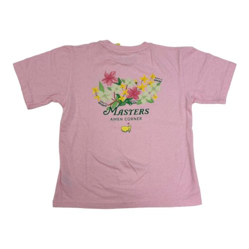Masters Youth Girls Light Pink Heather T-Shirt with Amen Corner Flowers Design 