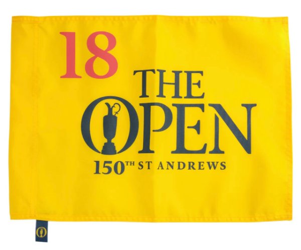 St Andrews 150th British Open Commemorative Screen Printed Yellow Pin Flag - 2022 St Andrews 