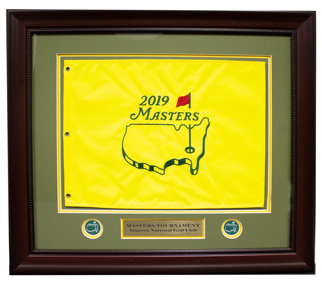 2019 Deluxe Framed Masters Embroidered Pin Flag