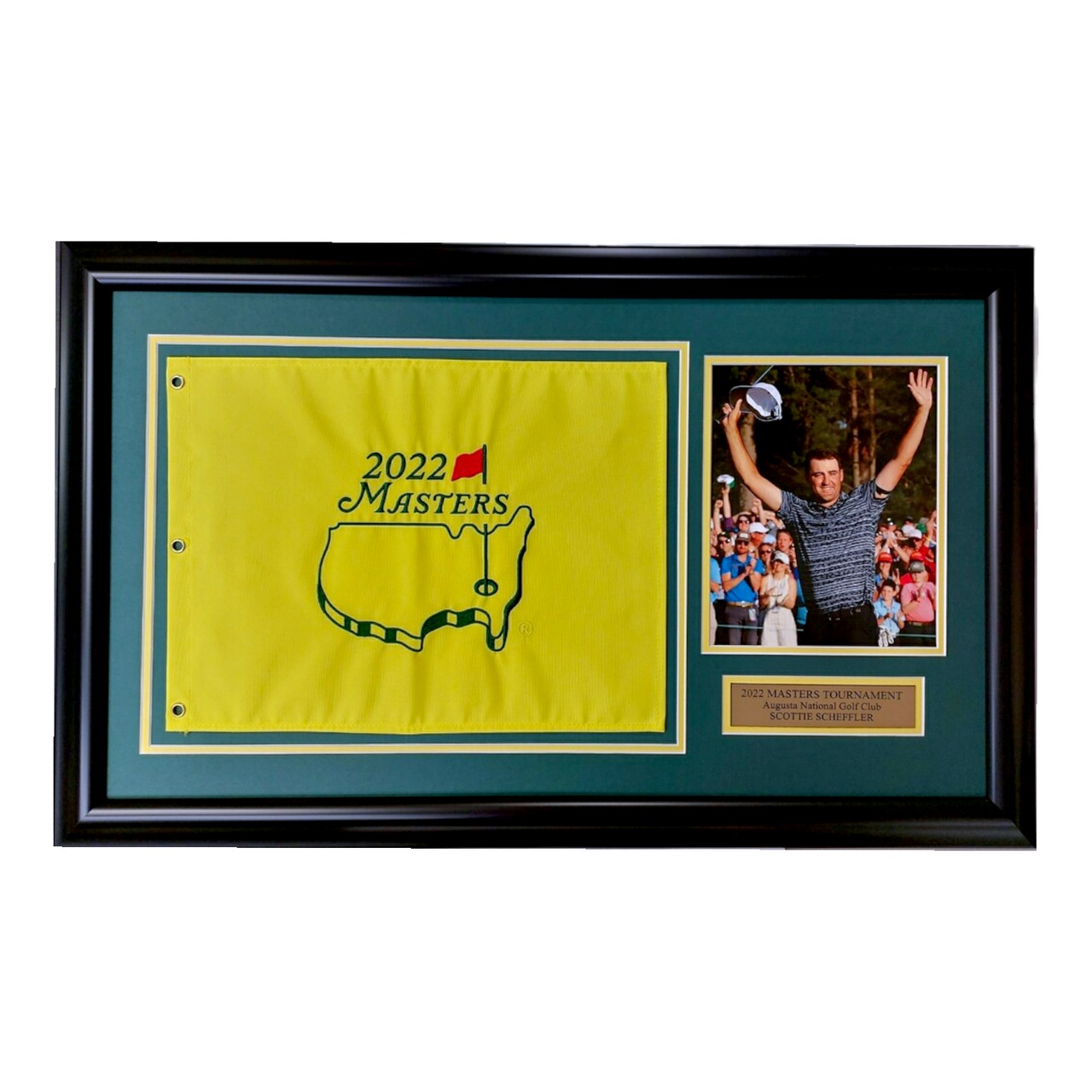 2022 Masters Scottie Scheffler Victory Supreme Landscape Framed Pin Flag