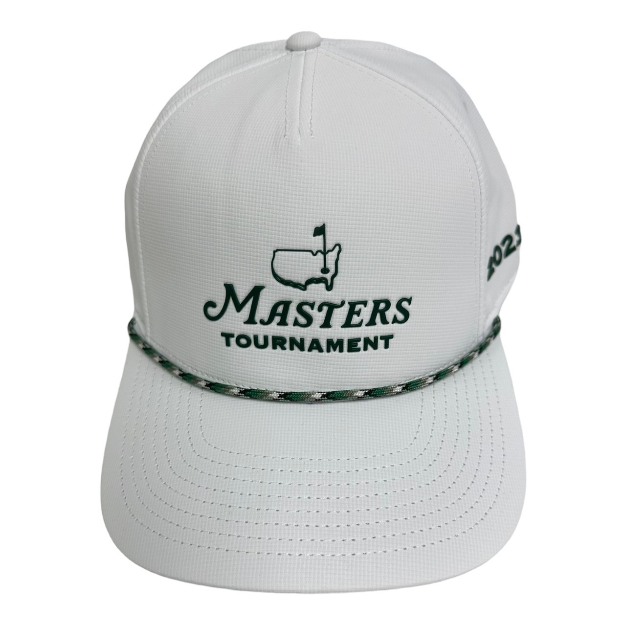 2023 Masters White Performance Tech Rubber Appliqué Rope Hat