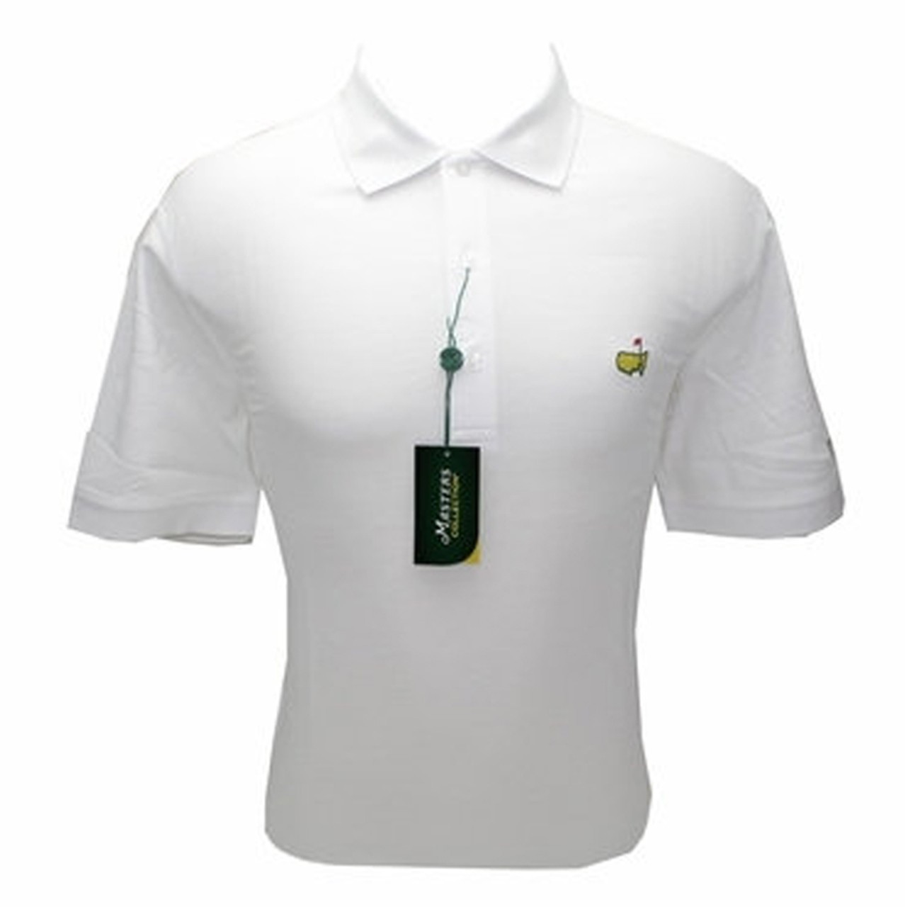 Augusta National Brand Masters Golf White Jersey Polo Shirt