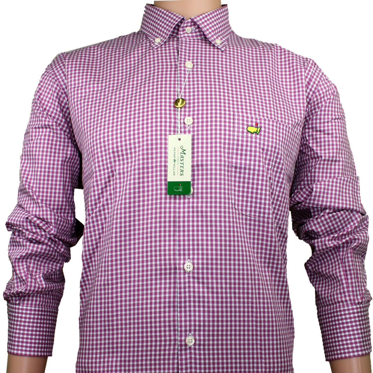 Masters Peter Millar Dress Shirt - Rosebud Checkered Pattern