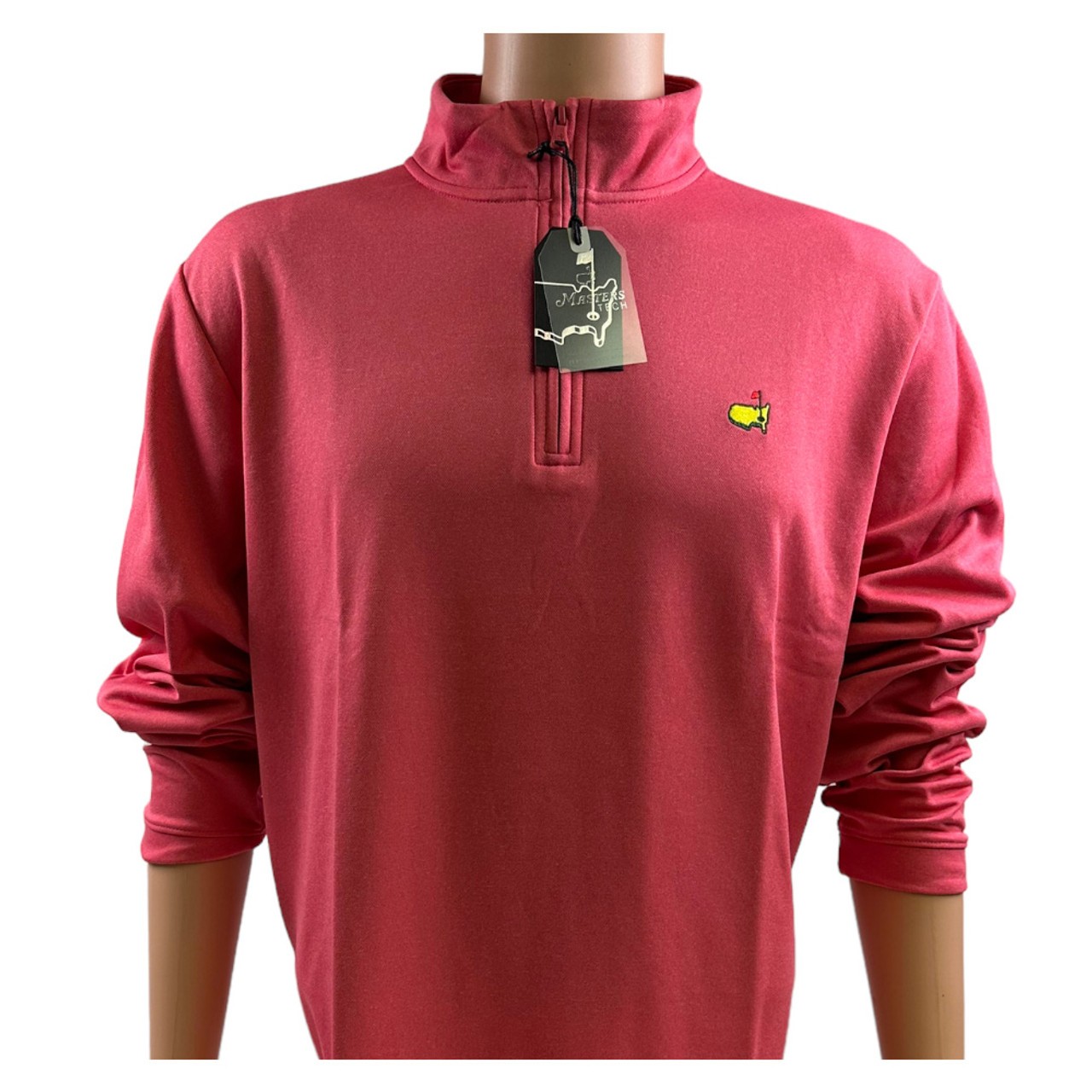 Masters Tech Red Bud Heather Pima Cotton Blend Knit Performance 1/4 Zip