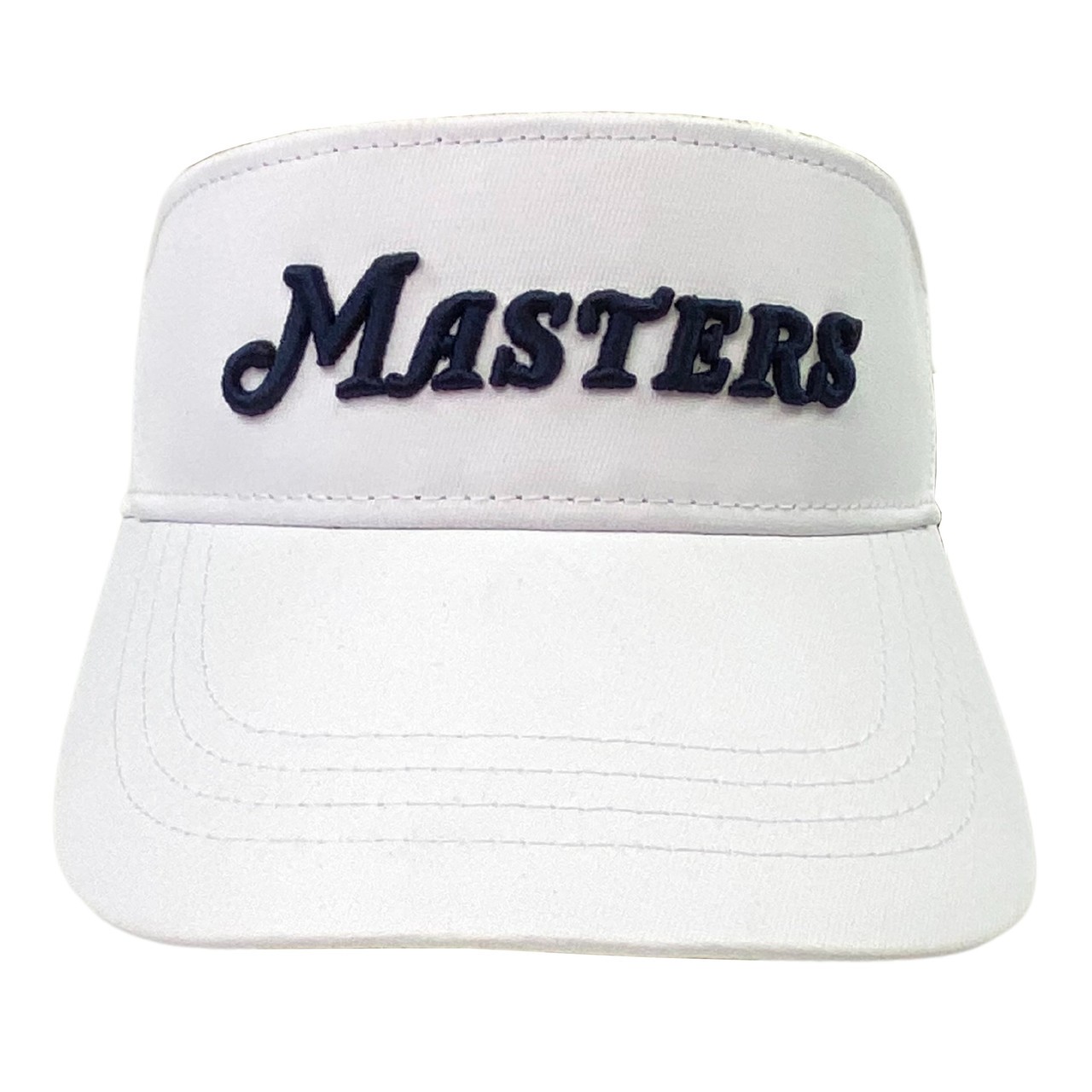 Masters White Performance Visor with Raised Navy Lettering