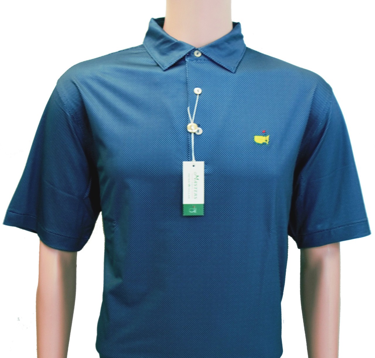 Peter Millar Masters Navy and Blue Dot Pattern Tech Performance Golf Shirt