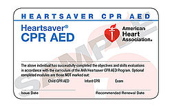 Heartsaver CPR and AED (December 7 at 6:00 pm) CANCELLED 