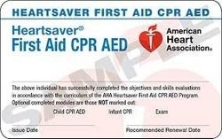 Heartsaver First Aid (September 1 at 6 pm.)