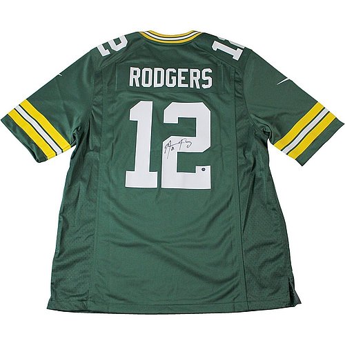 Aaron Rodgers Signed Green Bay Packers Green Replica Jersey 