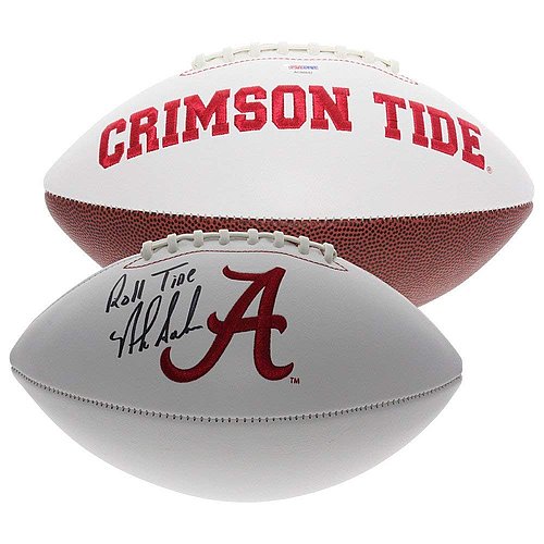 Nick Saban Autographed Alabama Crimson Tide White Panel Football - Roll Tide - PSA/DNA Authentic 