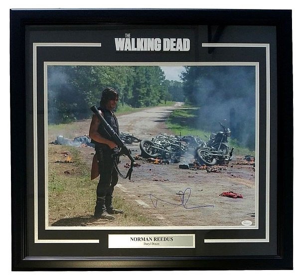 Norman Reedus Autographed Framed The Walking Dead Daryl Dixon 16x20 Photo - JSA Authentic 