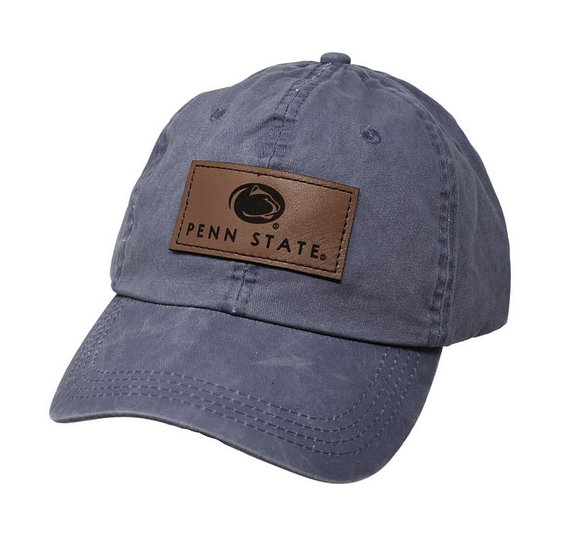 Penn State Leather Patch Stone Blue Adjustable Hat 