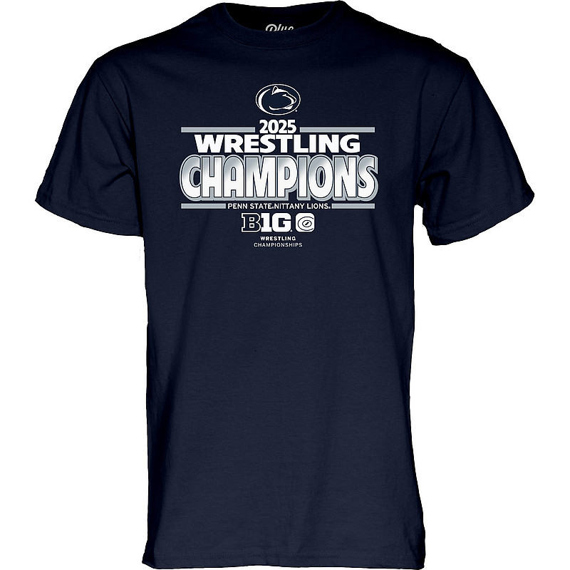 Blue 84 Penn State 2025 Big Ten Wrestling Champions T-Shirt Navy Nittany Lions (PSU) (Blue 84)