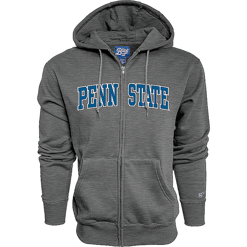 Blue 84 Penn State Basic Arch Embroidered Full Zip Sweatshirt with Hood Grey Nittany Lions (PSU) (Blue 84)