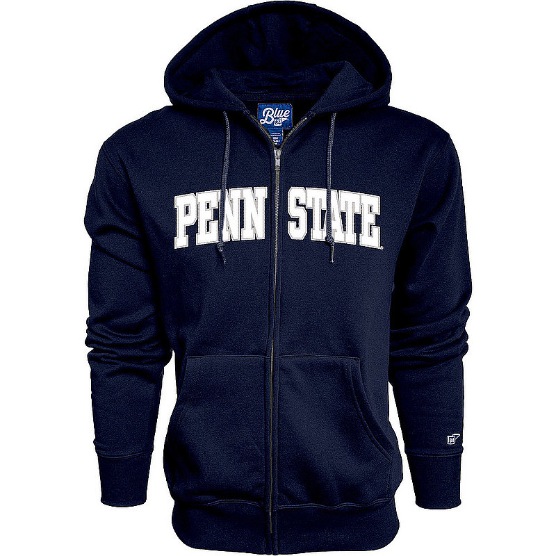 Penn State Basic Arch Embroidered Full Zip Sweatshirt with Hood Navy
